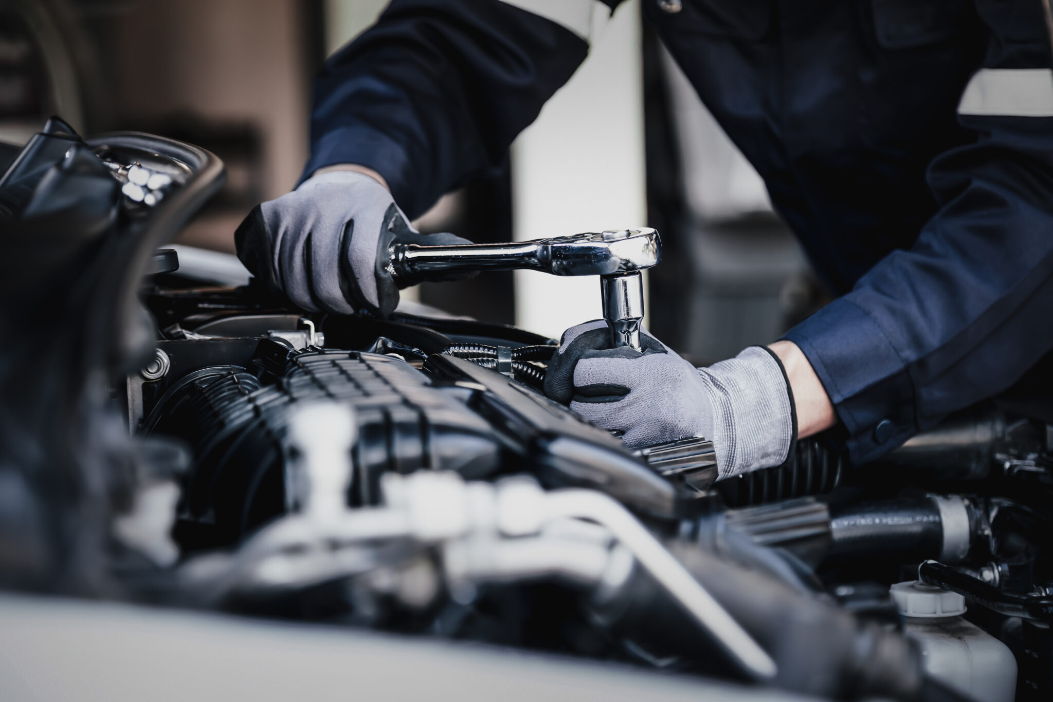 Mechanic Fixing Car